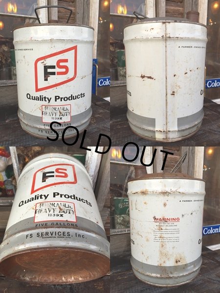 画像2: Vintage FS 5GL Motor Gas/Oil Can #B (PJ926)  (2)