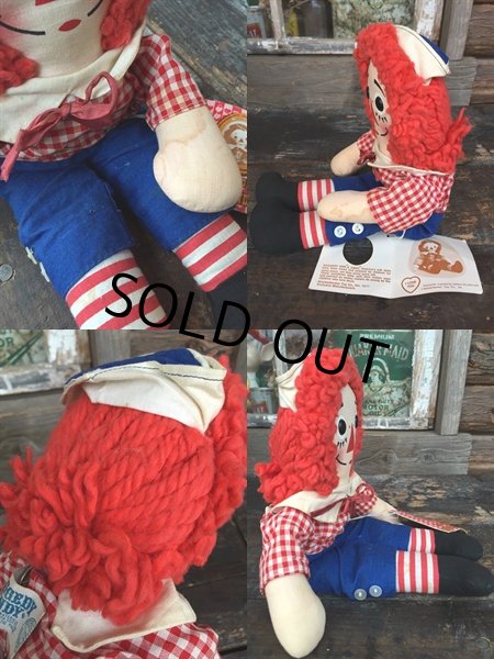 画像3: Vintage Raggedy Andy Rug Doll 38cm (PJ947) (3)