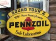 画像1: 50s Vintage PENNZOIL Double Sided Sign (PJ959)  (1)