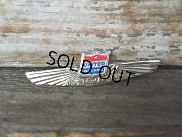 画像1: Vintage UNITED Airline Jr Stewardess Wings Badge (DJ18) (1)