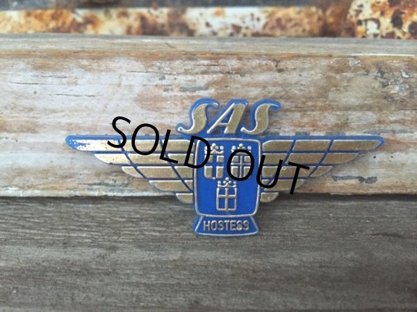 画像1: Vintage SAS Airline Wings Badge (DJ25) (1)
