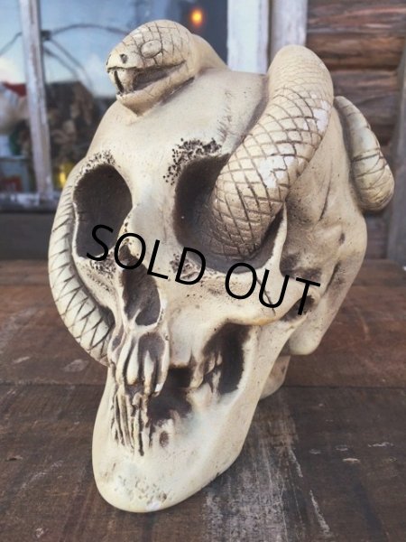 画像1: VINTAGE DISNEYLAND RANDOTTI SNAKE SKULL STATUE (DJ31) (1)