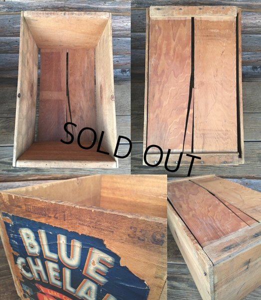 画像3: Vintage Wood BLUE CHELAN Fruit Crate Box (DJ42)  (3)