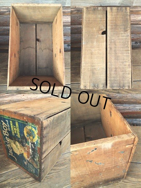 画像3: Vintage Wood Jackie Boy Fruit Crate Box (DJ45)  (3)