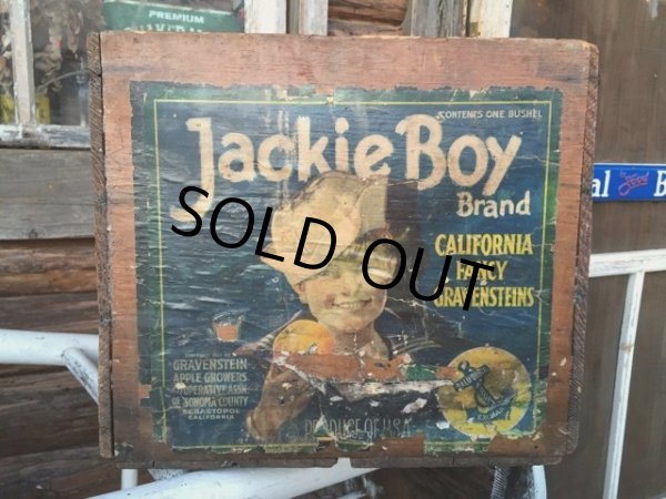 画像1: Vintage Wood Jackie Boy Fruit Crate Box (DJ45)  (1)