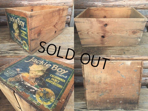 画像2: Vintage Wood Jackie Boy Fruit Crate Box (DJ45)  (2)