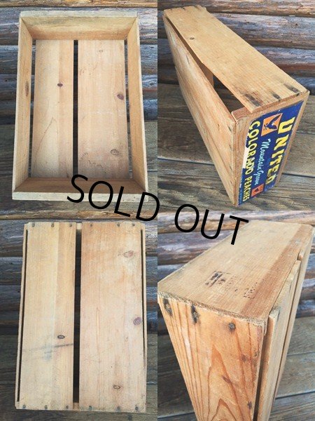 画像3: Vintage Wood UNITED Peaches Fruit Crate Box (DJ39)  (3)