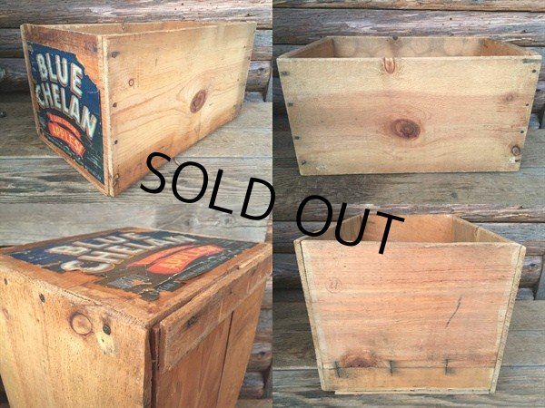 画像2: Vintage Wood BLUE CHELAN Fruit Crate Box (DJ42)  (2)