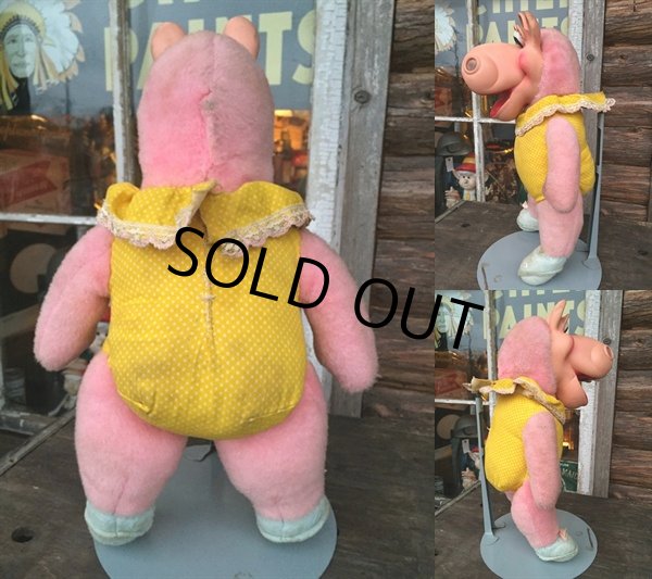 画像2: Vintage Disney Fantasia Hyachinth Hippo Rubber Face Doll (DJ55) (2)