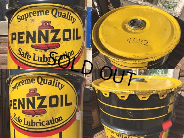 画像3: Vintage Drum Pennzoil 120 lb Oil Can (DJ85) (3)