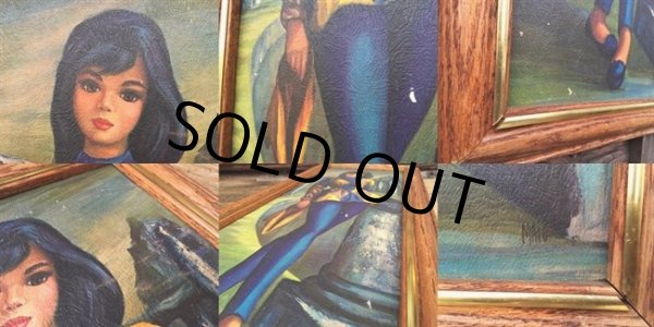 画像3: 60s Maio Vintage Big Eyes Art Harlequin Set 62cm (DJ112) (3)