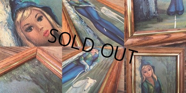 画像2: 60s Maio Vintage Big Eyes Art Harlequin Set 62cm (DJ112) (2)