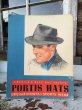 画像1: 〜40s Vintage PORTIS HATS Card Board Sign (DJ119)  (1)