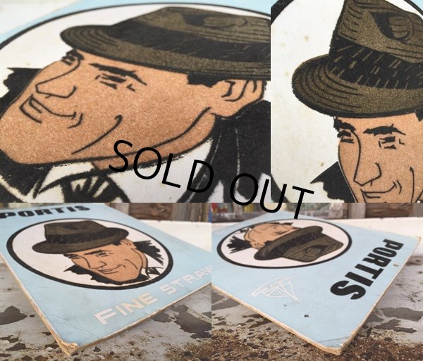 画像2: 〜40s Vintage PORTIS HATS Card Board Sign (DJ118)  (2)