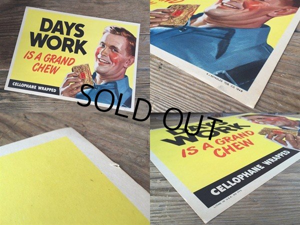 画像2: 40s Vintage CHEWING TOBACCO Card Board Sign (DJ116)  (2)