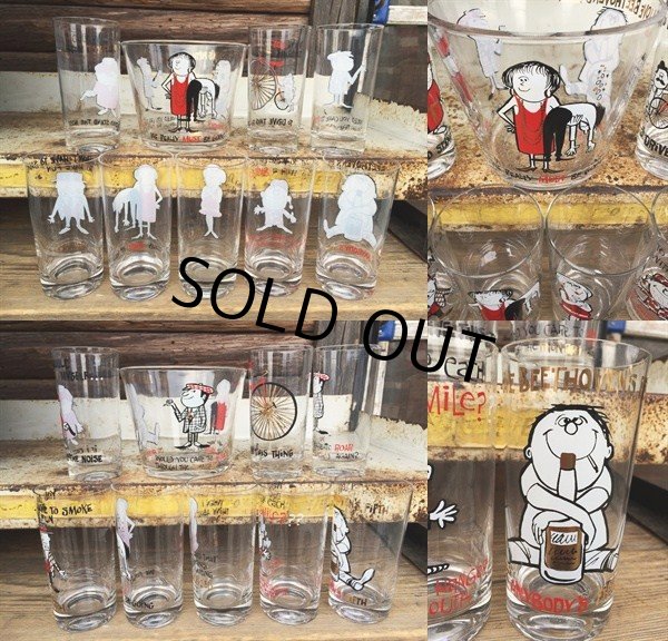 画像2: Vintage Message Glass ＆ Bowl 9pc Set (DJ133) (2)