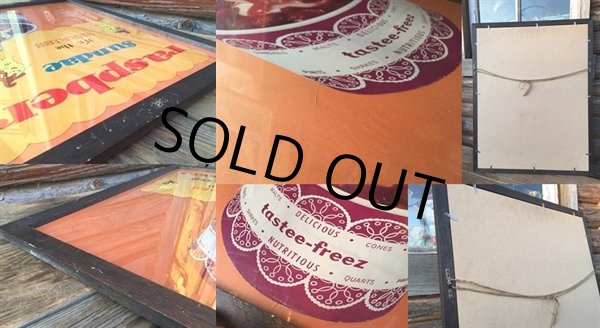 画像3: 60s Tastee-Freez Advertiging Poster Sign / Raspberry Sundae (DJ142)  (3)