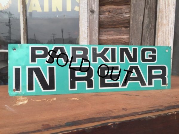 画像1: Vintage Road Sign PARKING IN REAR (DJ194)  (1)