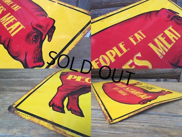 画像2: Vintage Peoples Meat Sign (DJ235) (2)