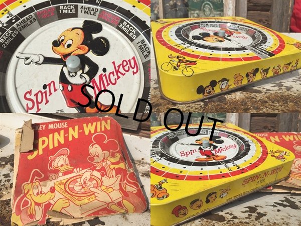 画像2: Vintage Disney Mickey Tin Toy / Spin Game (DJ290) (2)