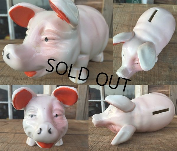 画像2: Vintage Pig Ceramic Bank Statue (DJ301) (2)