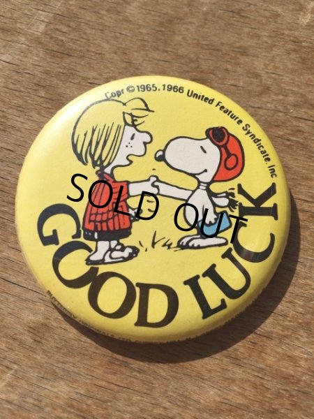 画像1: Vintage Snoopy Badge / Good Luck (DJ303) (1)