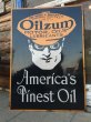 画像1: Vintage OILZUM MOTOR OILS Porcelain Sign (DJ341) (1)