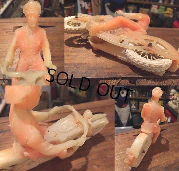 画像3: Vintage AUBURN Rubber Toy Motorcycle Police Bike #C (DJ382) (3)