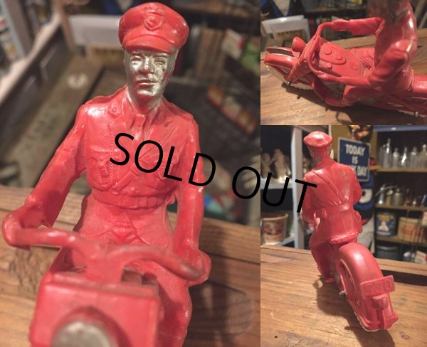 画像3: Vintage AUBURN Rubber Toy Motorcycle Police Bike #B (DJ384) (3)