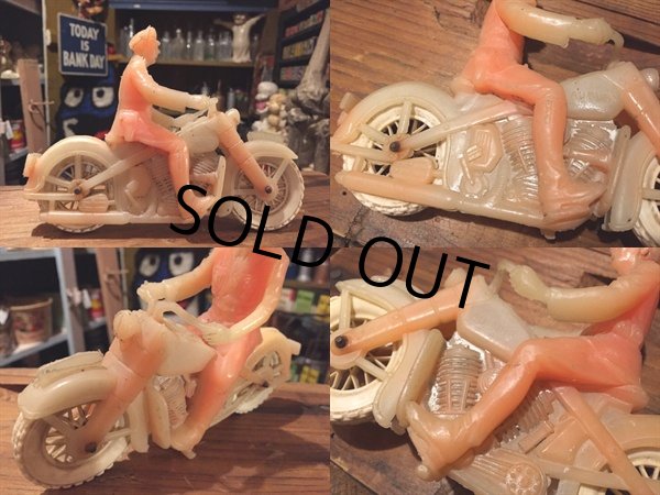画像2: Vintage AUBURN Rubber Toy Motorcycle Police Bike #C (DJ382) (2)