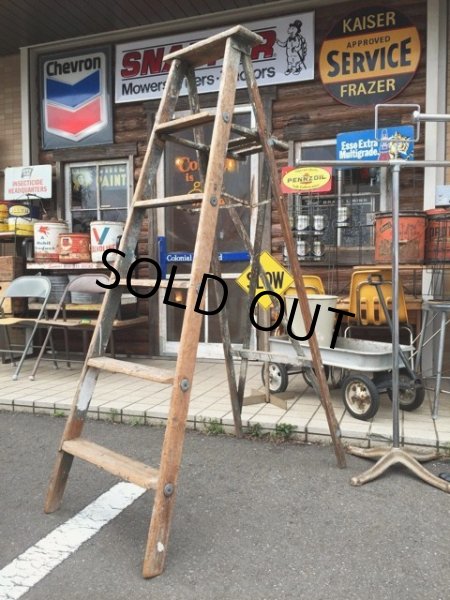 画像1: SALE Vintage Wood Ladder (DJ461)  (1)