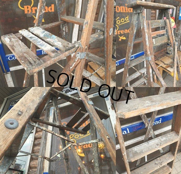 画像3: SALE Vintage Wood Ladder (DJ461)  (3)