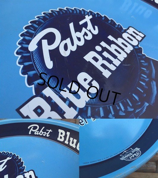 画像2: Vintage Pabst Blie Ribbon Beer Tin Tray (DJ463) (2)
