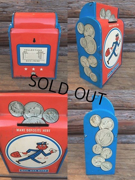 画像2: Vintage Ohio Art Mailbox Tin Bank MR ZIP (DJ466) (2)