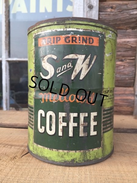 画像1: Vintage S and W Coffee Can Two Pounds (DJ472) (1)