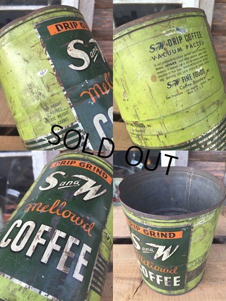 画像3: Vintage S and W Coffee Can Two Pounds (DJ472) (3)