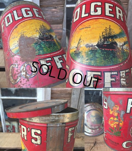 画像3: Vintage Folger's Coffee Can Two Pounds #J (DJ470) (3)