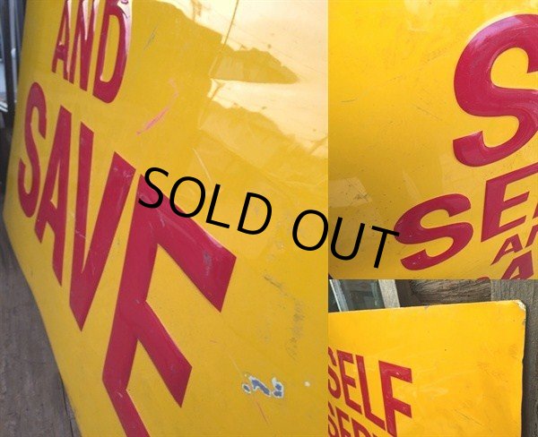 画像2: Vintage Cas Staｔion Sign SELF SERVES... (DJ573) (2)