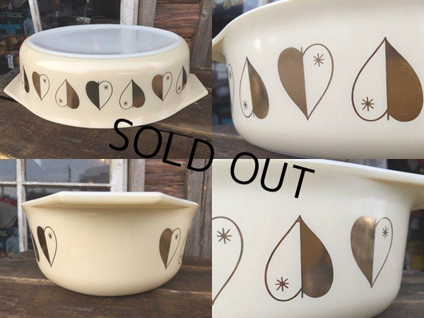 画像2: Old Pyrex Casseroles GOLDEN HEARTS (DJ640） (2)
