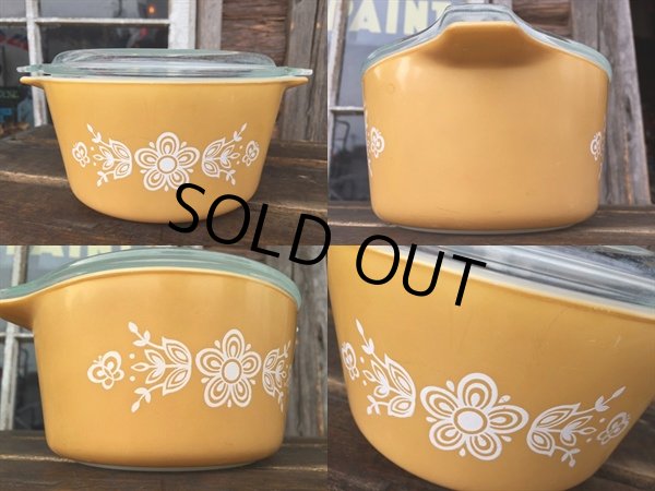 画像2: Old Pyrex Casseroles Golden Butterfly (DJ630） (2)