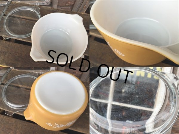 画像3: Old Pyrex Casseroles Golden Butterfly (DJ630） (3)