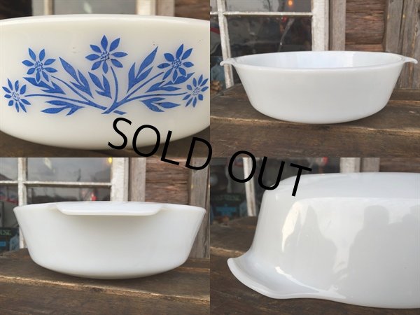 画像2: Fire King Casseroles Blue Flower (DJ637） (2)