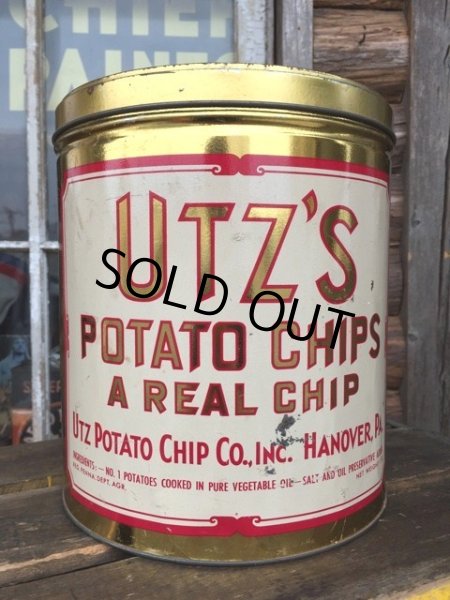 画像1: Vintage UTZ'S Potato Chips Can (DJ652） (1)