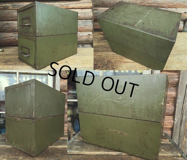 画像3: Vintage 2 Drawer Mettal Card File Cabinet (DJ667) (3)