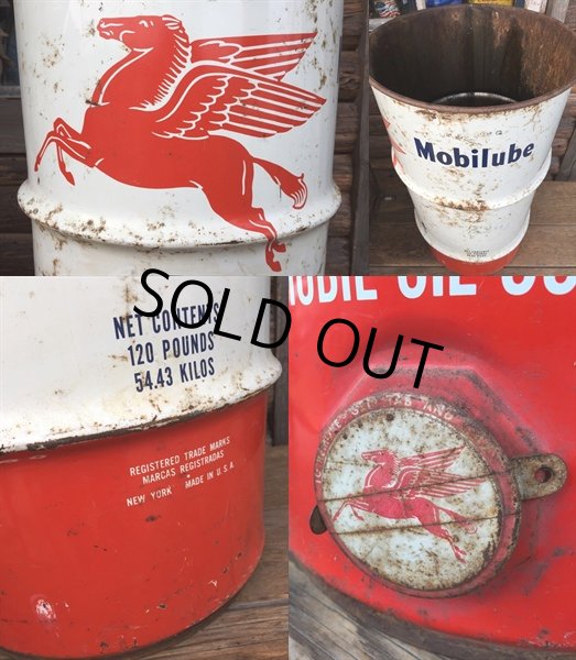画像3: 50s Vintage Mobil Oil Red Pegasus Drum Can (DJ690) (3)