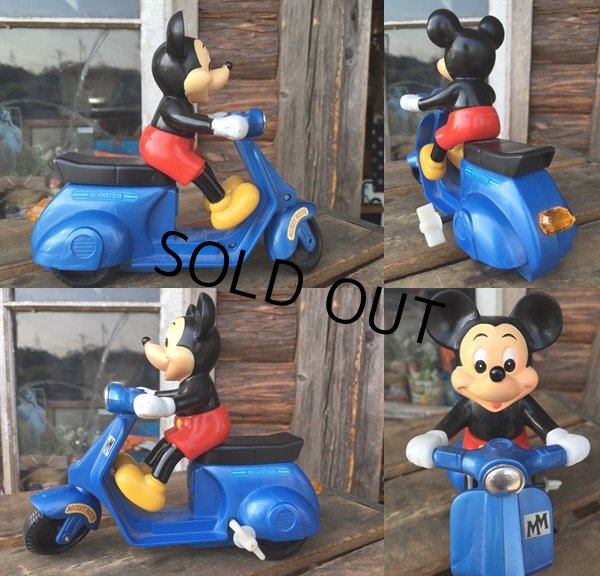 画像2: 80s Vintage Mickey Scooter Wind Up #B (DJ798) (2)