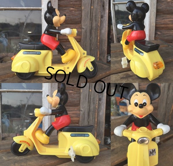 画像2: 80s Vintage Mickey Scooter Wind Up #Y (DJ799) (2)