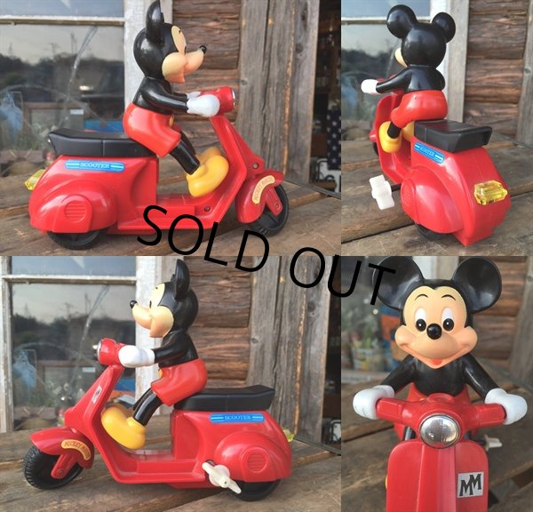 画像2: 80s Vintage Mickey Scooter Wind Up #R (DJ797) (2)