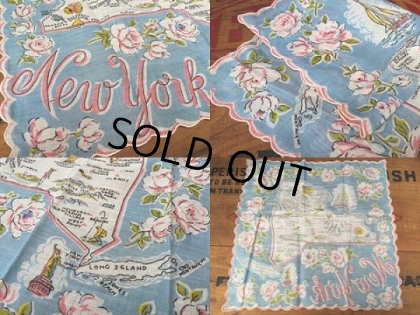 画像2: 50s Vintage Souvenir Handkerchief State of New York (DJ822) (2)