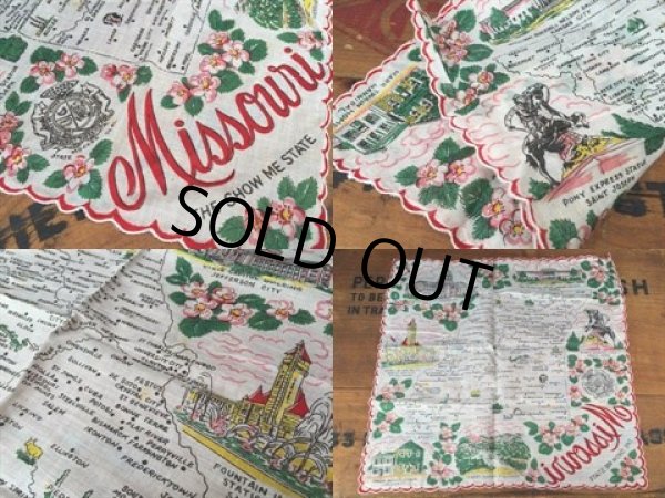 画像2: 50s Vintage Souvenir Handkerchief State of Missouri (DJ824) (2)